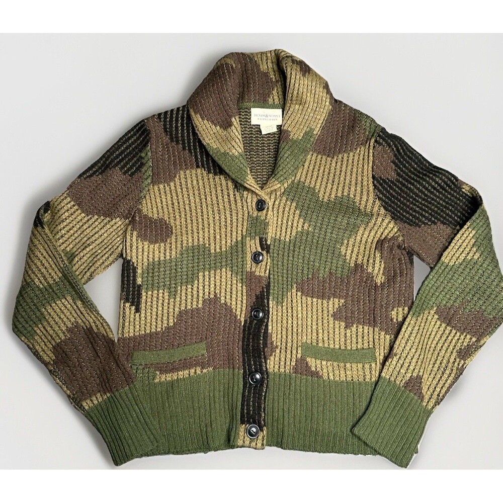 Ralph Lauren Denim & Supply Camo Knit Cardigan Sweater Womens M Shawl Collar
